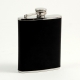 6 oz. Stainless Steel Black Leather Flask. 